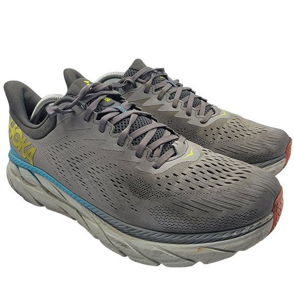 Hoka One One Clifton 7 Mens 12.5 Wide 2E Gray Running Shoes Sneaker 1110534 WDDS main image 13